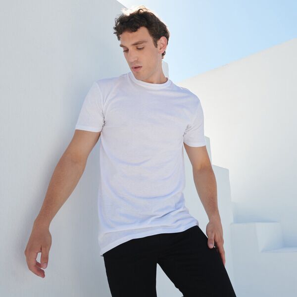 Longline t-shirt with dipped hem Thumbnail